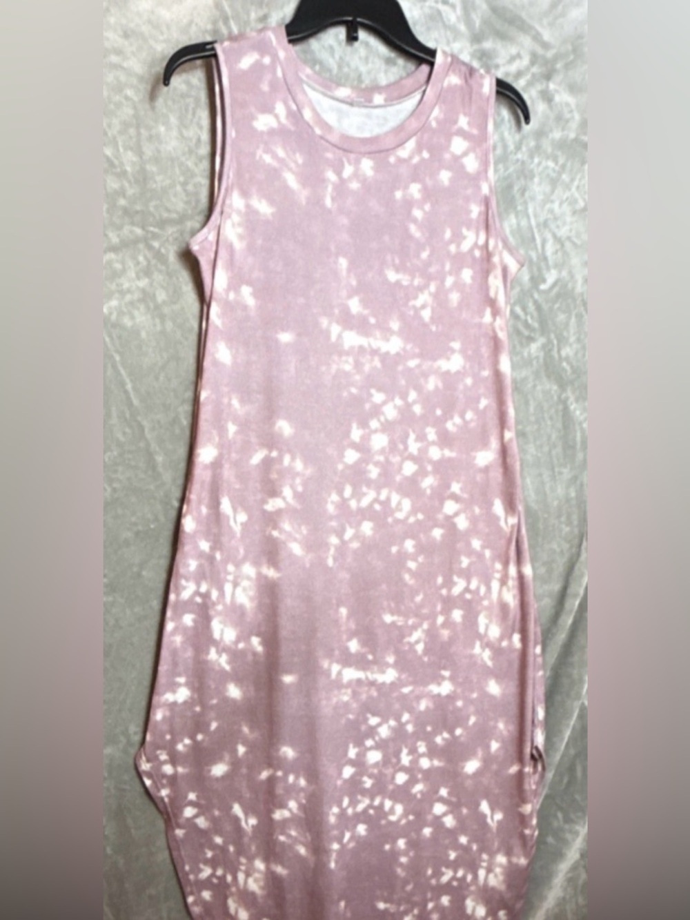 Mauve Tie-Dye Small Sleeveless Shift Dress with Pockets